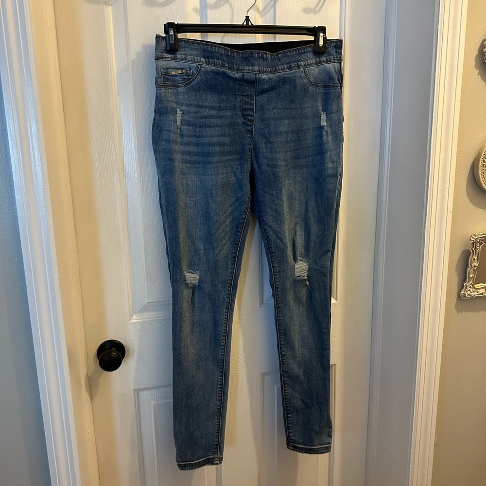 Blue Distressed Women's Jeans